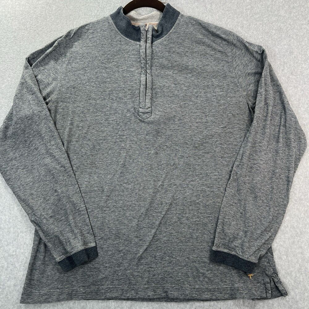 Left Coast Tee 1/4 Zip Long Sleeve blue 100% Cotton Men's X Large